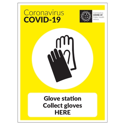 COVID-19 Glove Station Sign COVID-19 Glove Station Sign